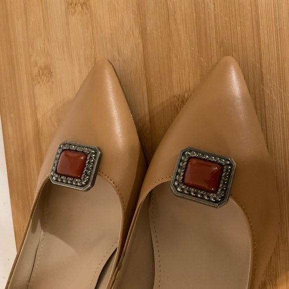 Hand Crafted Shoe Clips Burnt Orange Antique Silver 1 1/4” x 1 1/8” Shoe Bows - Picture 7 of 7